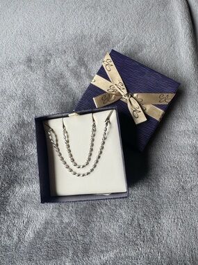 Sterling silver anklet and bracelet set